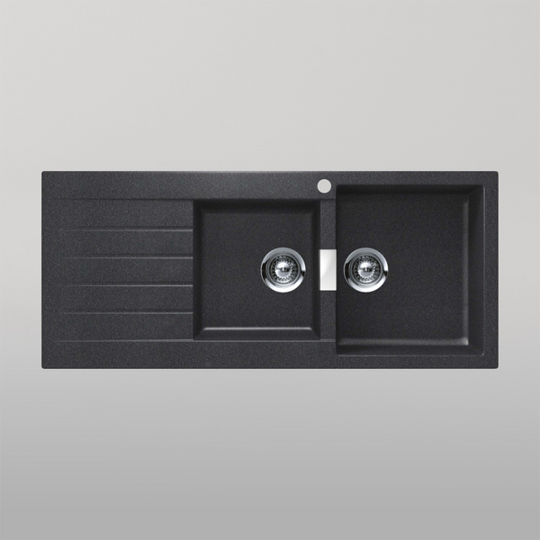 Schock Signus Magma 1 And 3/4 Bowl Right Hand Bowl 1 Tap Hole Black