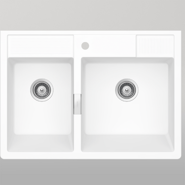 Schock Kallio One And 1/3 Bowl Day With 1 Tap Hole White