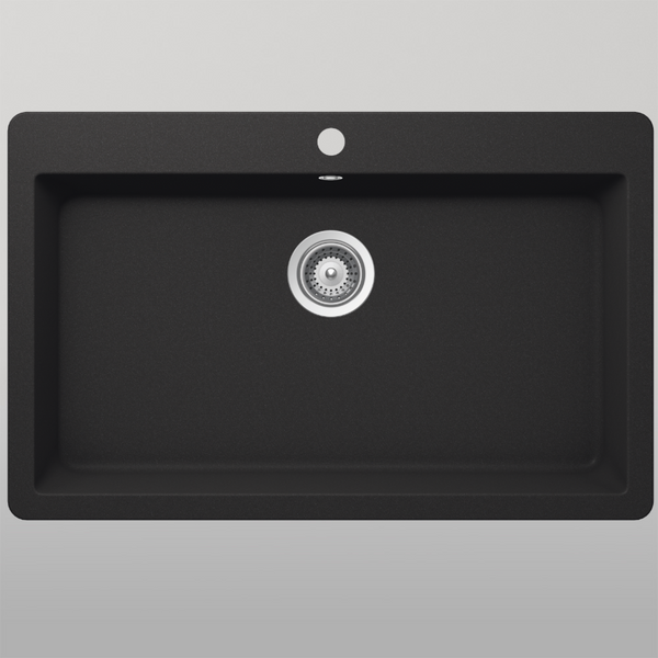 Schock Signus Large Single Bowl Sink 1 Tap Hole Magma Black