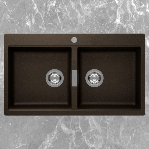 Schock Horizont Double Bowl 1 Tap Hole Bronze