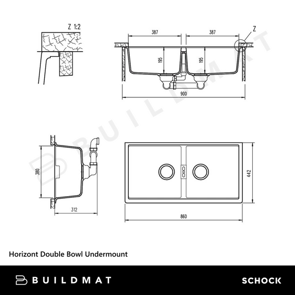 Schock Horizont Double Bowl Undermount Puro