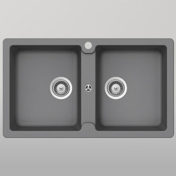 Schock Typos Double Bowl 1 Tap Hole Croma Grey