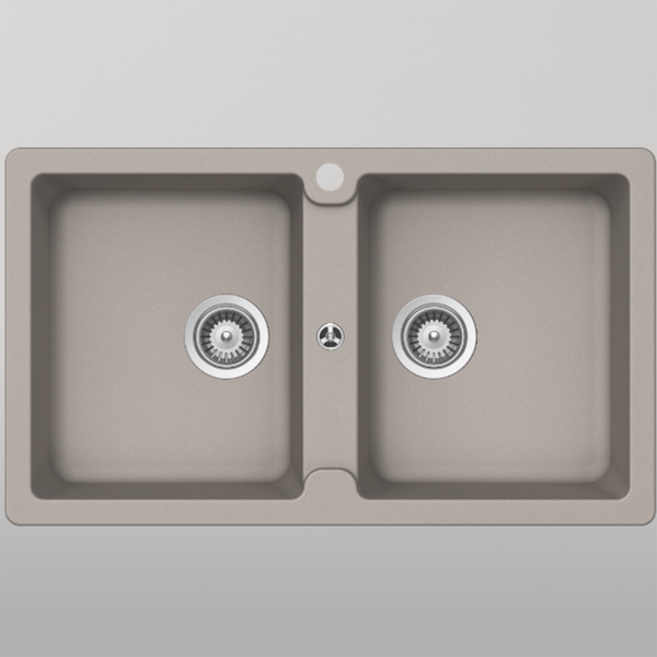 Schock Typos Double Bowl 1 Tap Hole Concrete Grey