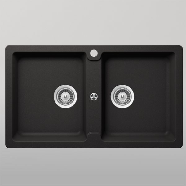 Schock Typos Double Bowl 1 Tap Hole Nero Black