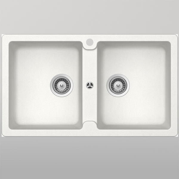 Schock Typos Double Bowl 1 Tap Hole Alpina White