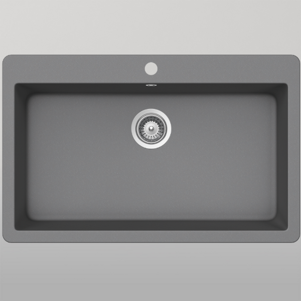 Schock Virtus Large Bowl 1 Tap Hole Croma Grey