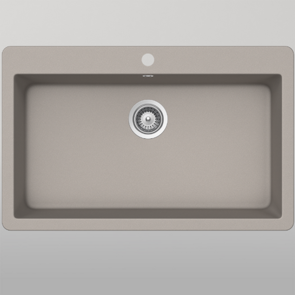Schock Virtus Large Bowl 1 Tap Hole Concrete Grey