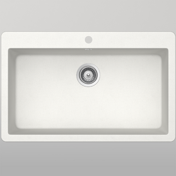 Schock Virtus Large Bowl 1 Tap Hole Alpina White