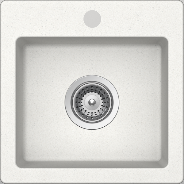 Schock Virtus Small Bowl 1 Tap Hole Alpina White