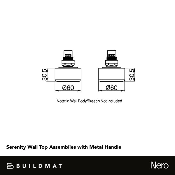 Nero Serenity Wall Top Assembly with Metal Handle Brushed Nickel