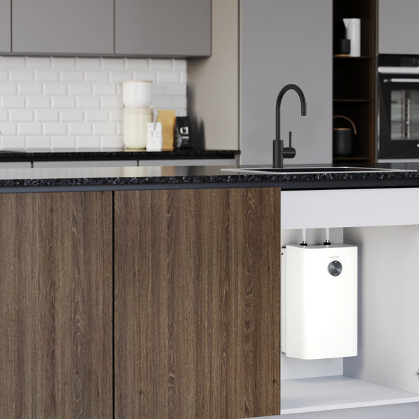 Stiebel Eltron Design-Kollektion Gooseneck Open Vented Sink Mixer Matte Black