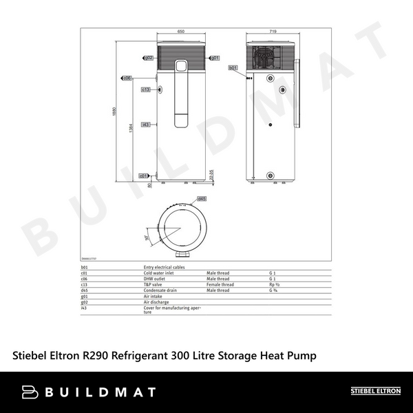 Stiebel Eltron R290 Refrigerant 300 Litre Storage Heat Pump