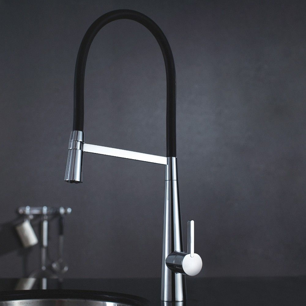 Arcisan Kitchen Sink Mixer with Nozzle On Black Hose Chrome