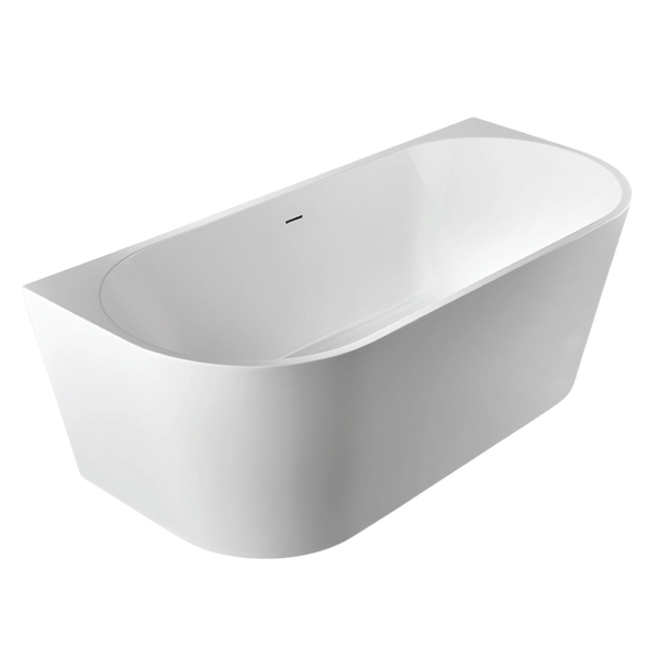 Arcisan Axus Back To Wall 1700mm Acrylic Bath with Overflow Gloss White