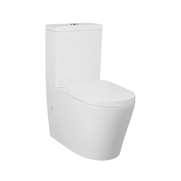 Arcisan Axus Rimless Dual Inlet Toilet Suite with Wrap Seat White