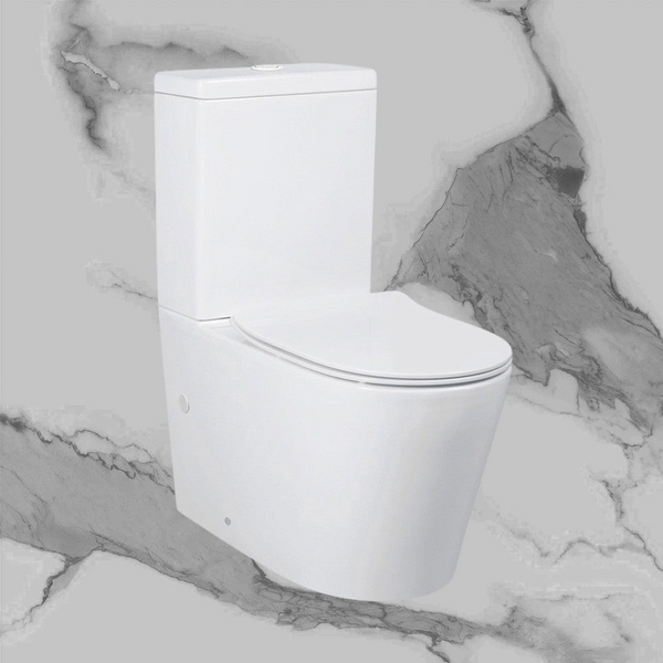 Arcisan Axus Rimless Dual Inlet Toilet Suite with Slim Line Seat White