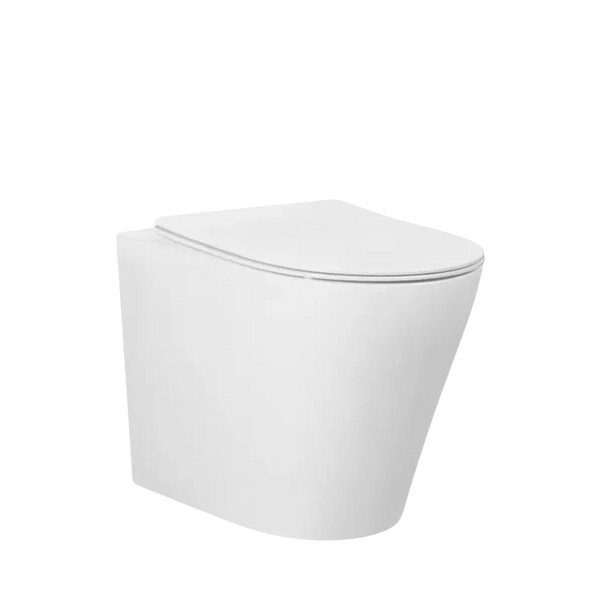 Arcisan Axus Rimless Wall Faced Toilet Pan with Slim Line Seat White