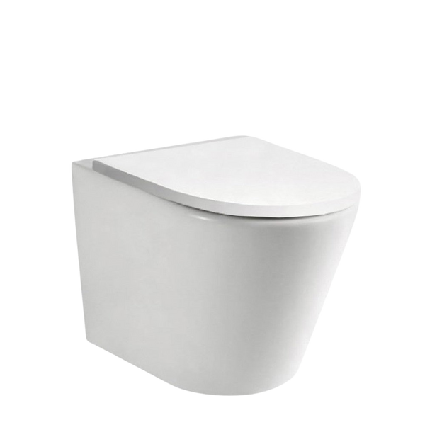 Arcisan Axus Rimless Wall Faced Toilet Pan with Wrap Seat White