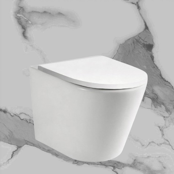 Arcisan Axus Comfort Height Rimless Wall Faced Toilet Suite With In Wall Cistern and Wrap Seat White