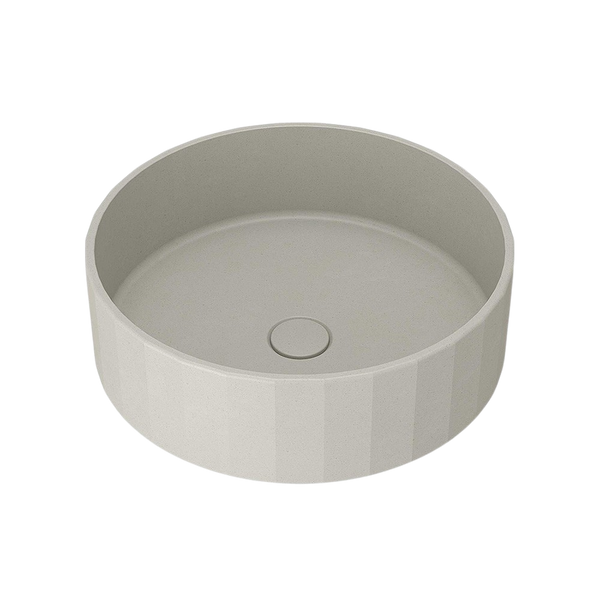 Arcisan Kasta-Lux Fic Above Counter 430mm Faceted Round Basin with Pop Up Waste Earth
