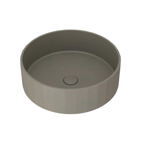 Arcisan Kasta-Lux Fic Above Counter 430mm Faceted Round Basin with Pop Up Waste Olive