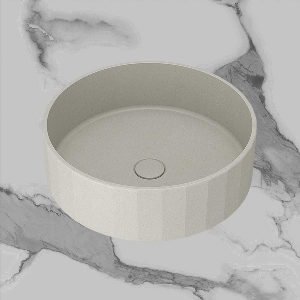 Arcisan Kasta-Lux Fic Above Counter 400mm Faceted Round Basin with Pop Up Waste Earth