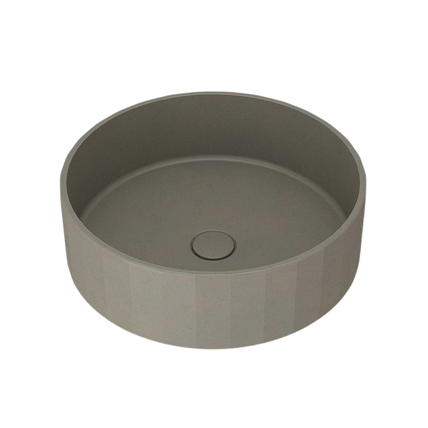 Arcisan Kasta-Lux Fic Above Counter 400mm Faceted Round Basin with Pop Up Waste Olive