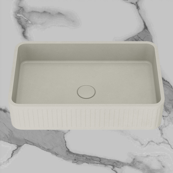 Arcisan Kasta-Lux Fic Above Counter 520mm Ribbed Basin with Pop Up Waste Earth