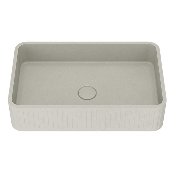 Arcisan Kasta-Lux Fic Above Counter 520mm Ribbed Basin with Pop Up Waste Earth