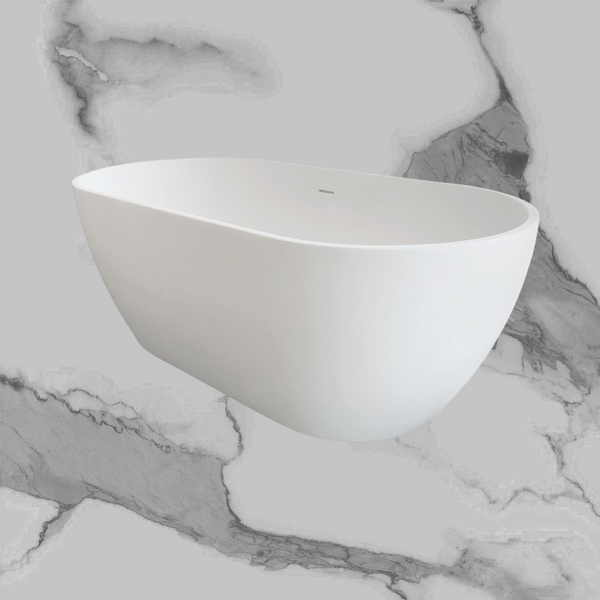 Arcisan Synergii 1500mm Freestanding Acrylic Bath with Overflow Matte White