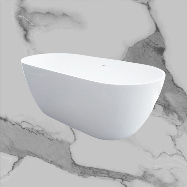 Arcisan Synergii 1500mm Freestanding Acrylic Bath with Overflow Gloss White