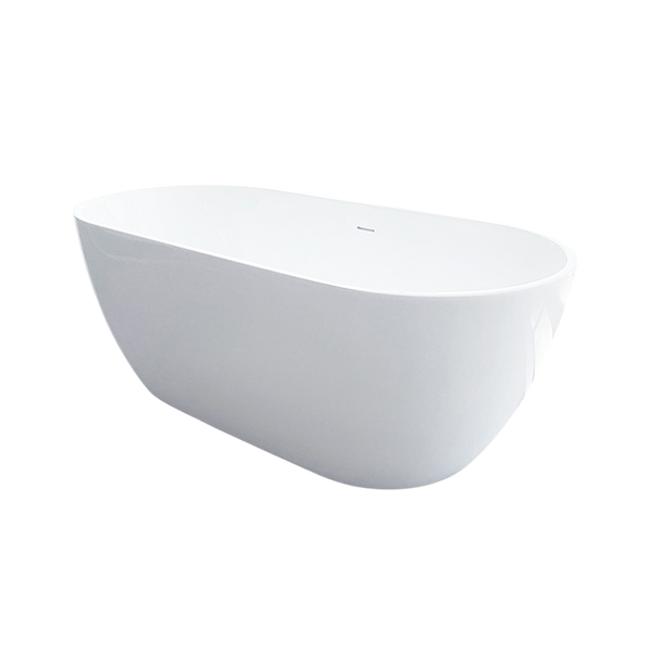 Arcisan Synergii 1500mm Freestanding Acrylic Bath with Overflow Gloss White