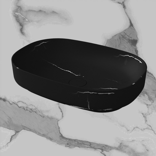 Arcisan Arcistone Synergii Stone 550mm Above Counter Basin Nero Marquina