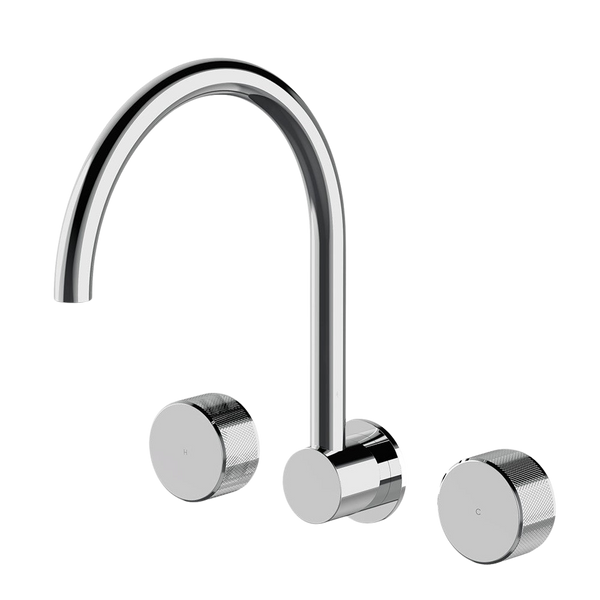Arcisan Trillion Wall Mount Kitchen or Laundry Set with Swivel Spout Chrome