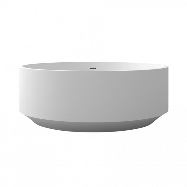 Arcisan Venn 1500mm Solid Surface Round Bath with Overflow and Pop Up Waste White