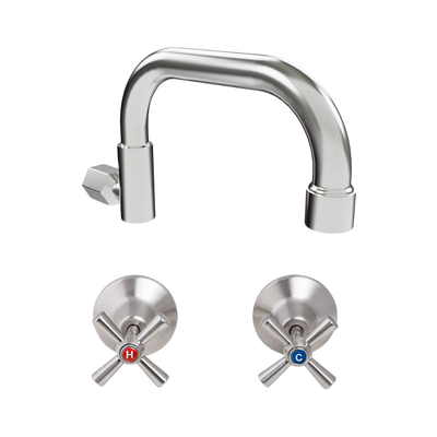 3monkeez Cleaners Sink Tap Set with Swivel Spout and Cross Handle Top Assemblies