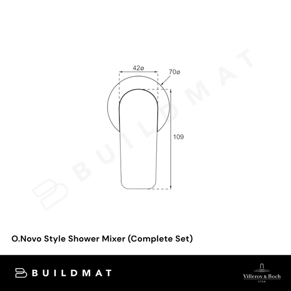 Villeroy & Boch O.Novo Style Shower Mixer (Complete Set) Chrome