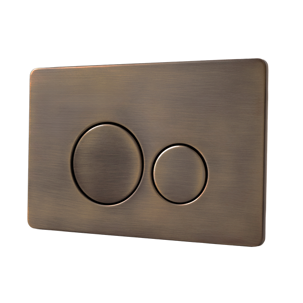 Alma Florian Circle Toilet Flush Plate Button Vintage Brass