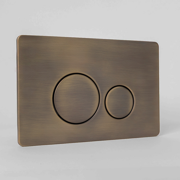 Alma Florian Circle Toilet Flush Plate Button Vintage Brass