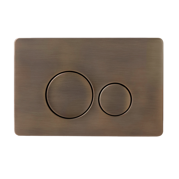 Alma Florian Circle Toilet Flush Plate Button Vintage Brass