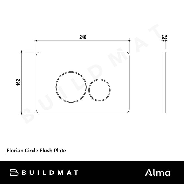 Alma Florian Circle Toilet Flush Plate Button Vintage Brass