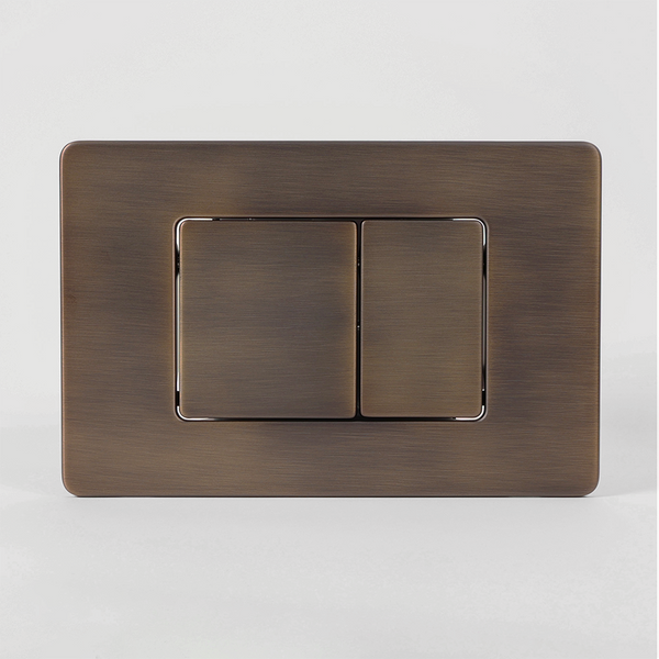 Alma Gregor Square Toilet Flush Plate Button Vintage Brass