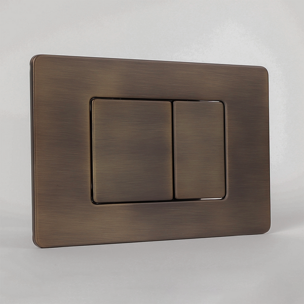 Alma Gregor Square Toilet Flush Plate Button Vintage Brass