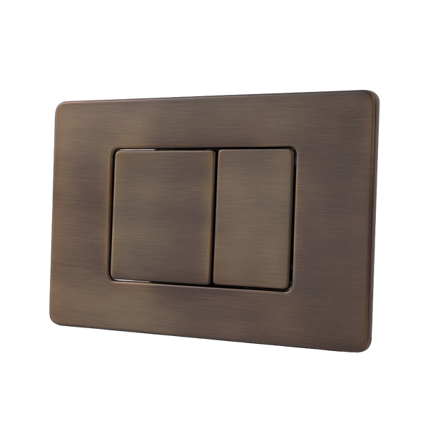 Alma Gregor Square Toilet Flush Plate Button Vintage Brass