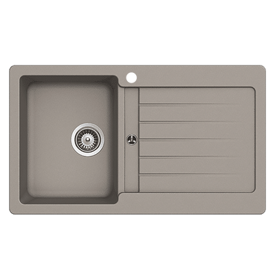 Schock Typos Single Bowl with Drainer Left Hand Bowl 1 Tap Hole Concrete Grey