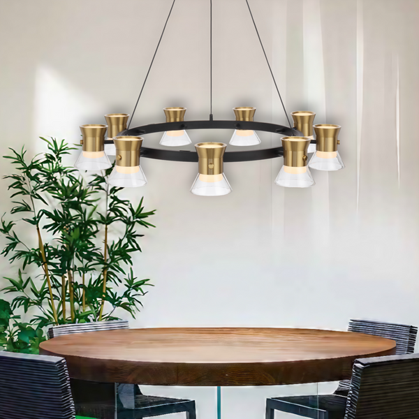 Telbix Tipico 9 Light Pendant Gold