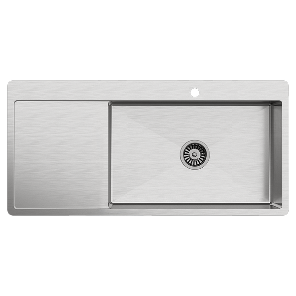 Alma Iver 1080x500 Single Bowl Tap Landing with Left Drain Board Sink