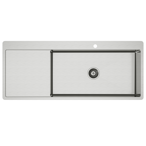 Alma Jayden DISCONTINUED 1200x500 Single Bowl Tap Landing with Left Drain Board Sink
