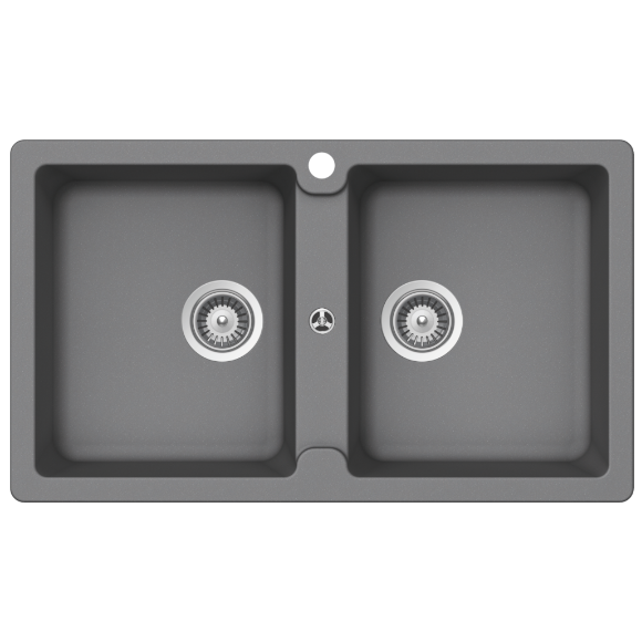 Schock Typos Double Bowl 1 Tap Hole Croma Grey