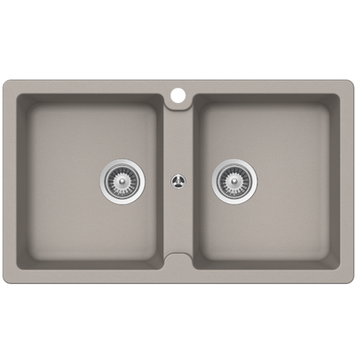 Schock Typos Double Bowl 1 Tap Hole Concrete Grey